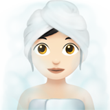 kobieta w zaparowanym pomieszczeniu: karnacja jasna