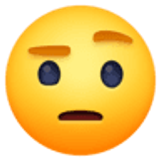 Twarz z podniesioną brwią - Facebook