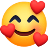 Uśmiechnięta buźka z sercami - Facebook