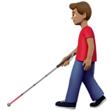 mężczyzna z białą laską: karnacja średnia