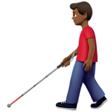 mężczyzna z białą laską: karnacja średnio ciemna