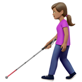 kobieta z białą laską: karnacja średnia