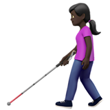 kobieta z białą laską: karnacja ciemna