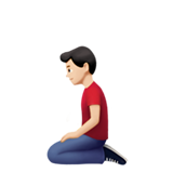 klęczący mężczyzna: karnacja jasna