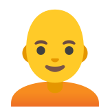 Dorosły: łysy - Noto Color Emoji