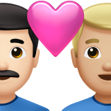 para z sercem: mężczyzna, mężczyzna, karnacja jasna i karnacja średnio jasna