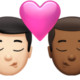 pocałunek: mężczyzna, mężczyzna, karnacja jasna i karnacja średnio ciemna