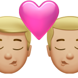 pocałunek: mężczyzna, mężczyzna i karnacja średnio jasna