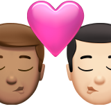 pocałunek: mężczyzna, mężczyzna, karnacja średnia i karnacja jasna