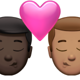 pocałunek: mężczyzna, mężczyzna, karnacja ciemna i karnacja średnia