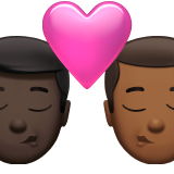 pocałunek: mężczyzna, mężczyzna, karnacja ciemna i karnacja średnio ciemna