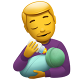 Mężczyzna karmiący dziecko emoji