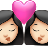 pocałunek: kobieta, kobieta i karnacja jasna