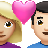 para z sercem: kobieta, mężczyzna, karnacja średnio jasna i karnacja jasna