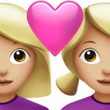 para z sercem: kobieta, kobieta i karnacja średnio jasna