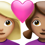 para z sercem: kobieta, kobieta, karnacja średnio jasna i karnacja średnia