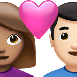 para z sercem: kobieta, mężczyzna, karnacja średnia i karnacja jasna