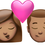 pocałunek: kobieta, mężczyzna i karnacja średnia