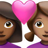 para z sercem: kobieta, kobieta, karnacja średnio ciemna i karnacja średnia