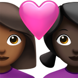 para z sercem: kobieta, kobieta, karnacja średnio ciemna i karnacja ciemna