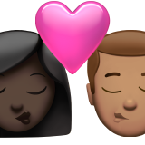pocałunek: kobieta, mężczyzna, karnacja ciemna i karnacja średnia
