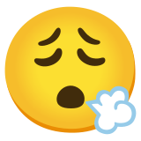 Twarz wypuszczająca powietrze - Noto Color Emoji