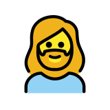 Kobieta z brodą - OpenMoji