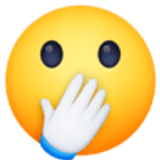 Twarz z otwartymi oczami i ręką na ustach - Facebook