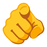 Palec wskazujący skierowany na patrzącego - Noto Color Emoji