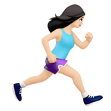 biegnąca kobieta: karnacja jasna i zwrócony w prawo