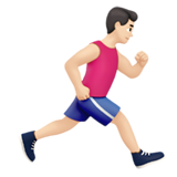 biegnący mężczyzna: karnacja jasna i zwrócony w prawo