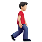 idący mężczyzna: karnacja jasna i zwrócony w prawo