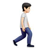 idąca osoba: karnacja jasna i zwrócony w prawo