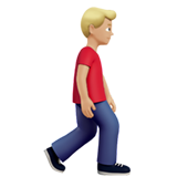 idący mężczyzna: karnacja średnio jasna i zwrócony w prawo