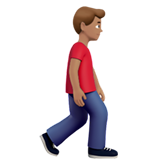 idący mężczyzna: karnacja średnia i zwrócony w prawo