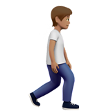 idąca osoba: karnacja średnia i zwrócony w prawo