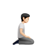 klęcząca osoba: karnacja jasna i zwrócony w prawo