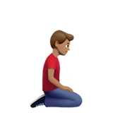 klęczący mężczyzna: karnacja średnia i zwrócony w prawo