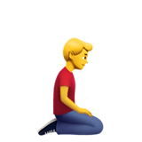 klęczący mężczyzna: zwrócony w prawo