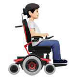 osoba na elektrycznym wózku inwalidzkim: karnacja jasna i zwrócony w prawo