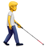 osoba z białą laską: zwrócony w prawo