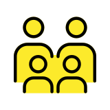 Rodzina: dorosły, dorosły, dziecko, dziecko - OpenMoji