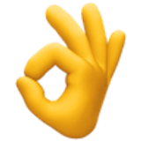 Dłoń z gestem OK - Facebook
