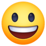 Uśmiechnięta twarz z otwartymi ustami - Facebook
