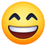 Uśmiechnięta twarz z otwartymi ustami i roześmianymi oczami - Facebook