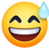 Uśmiechnięta twarz z otwartymi ustami, oblana zimnym potem - Facebook