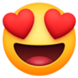Uśmiechnięta twarz z oczami w kształcie serca - Facebook