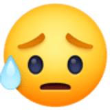 Smutna twarz z wyrazem ulgi - Facebook