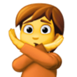 Osoba pokazująca gest NIE - Facebook