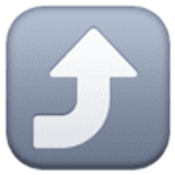 Strzałka w prawo skręcająca w górę - Facebook